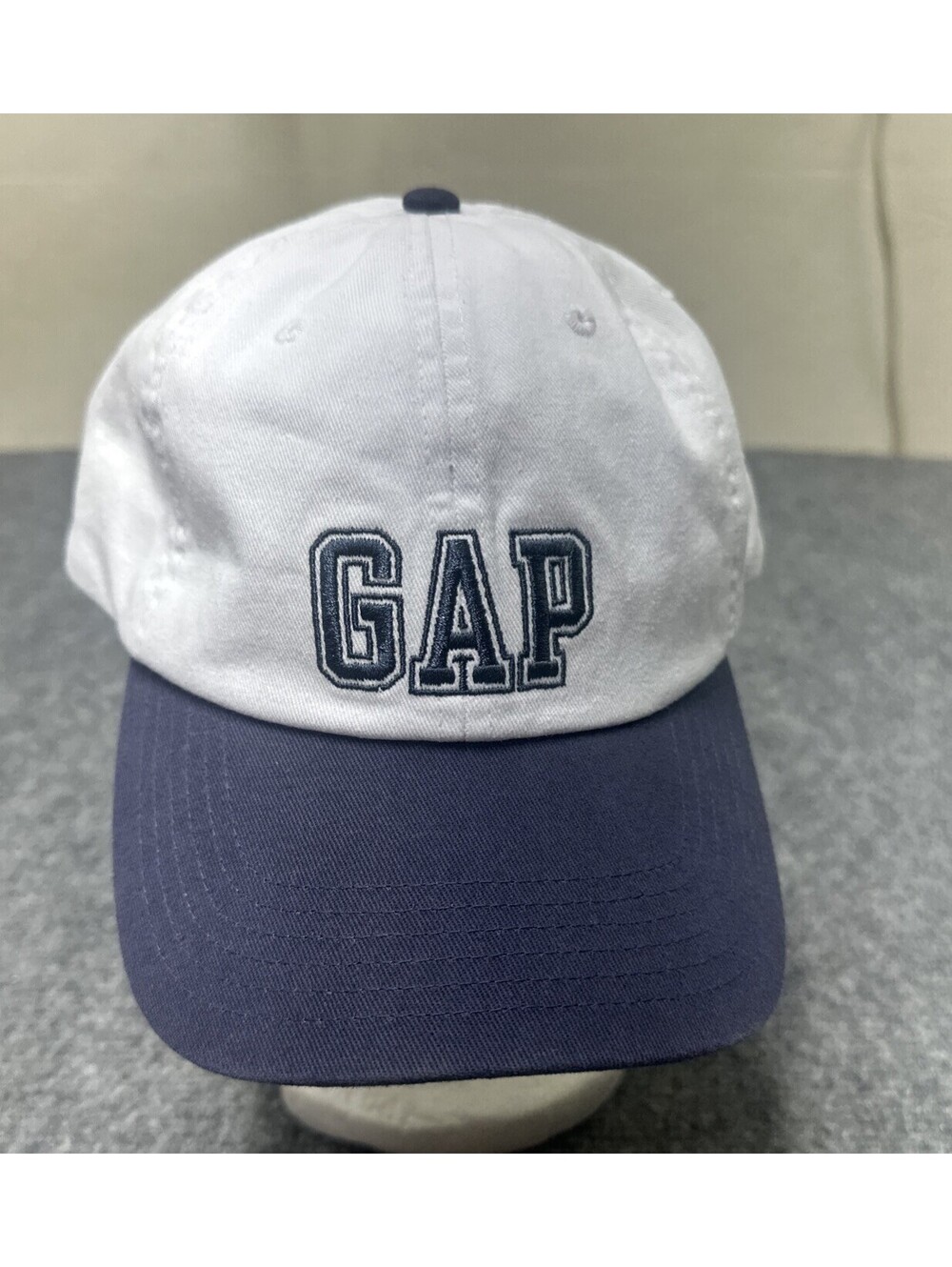Gap Baseball Cap White/blue One Size Hat Back Embroidered Cotton Curved
